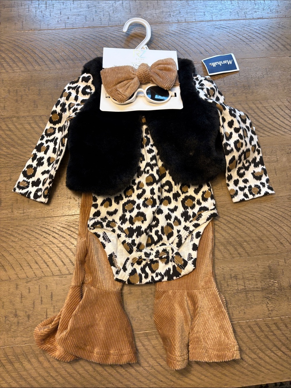 Marshalls Black Faux-Fur Trim Leopard set 18 months